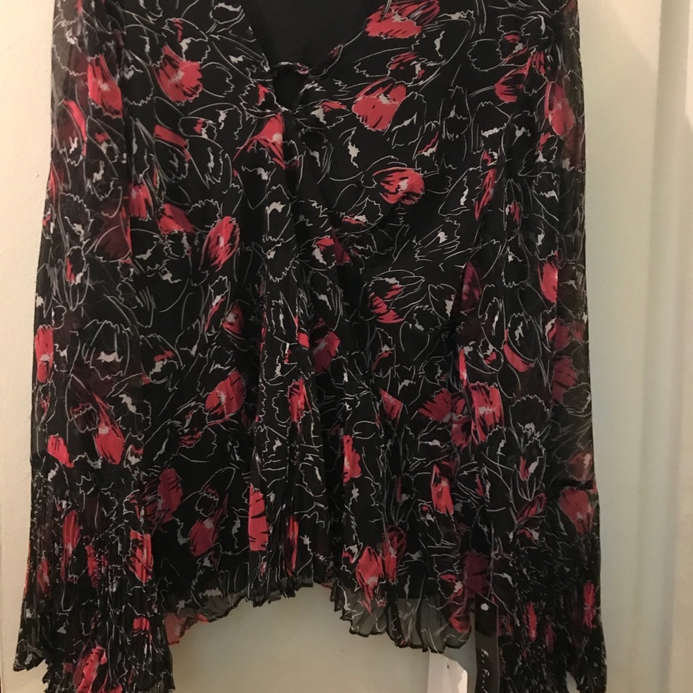 ECI N Y Sheer Black & Red Skirt Set